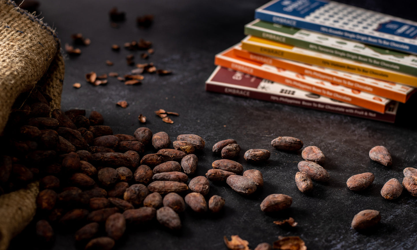Embrace Chocolate - chocolate packs and cacao beans